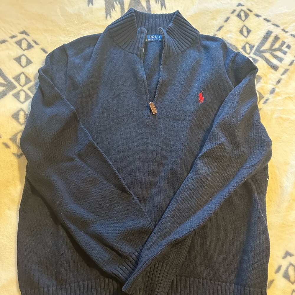 Polo by Ralph Lauren Men's Dark Blue Zip-Up Sweater